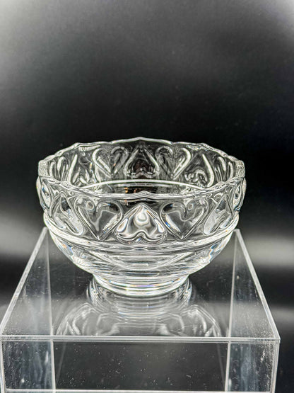 Tiffany & Co. Fine Crystal Hearts Art Glass Bowl