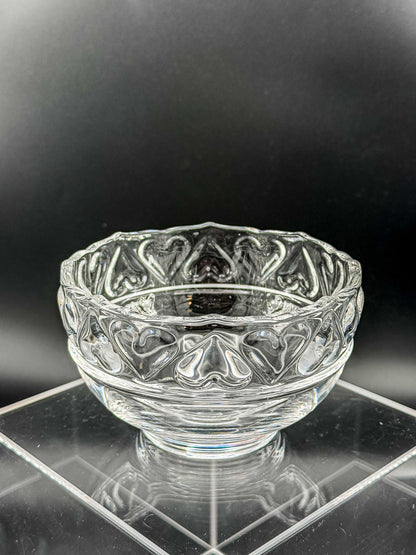 Tiffany & Co. Fine Crystal Hearts Art Glass Bowl
