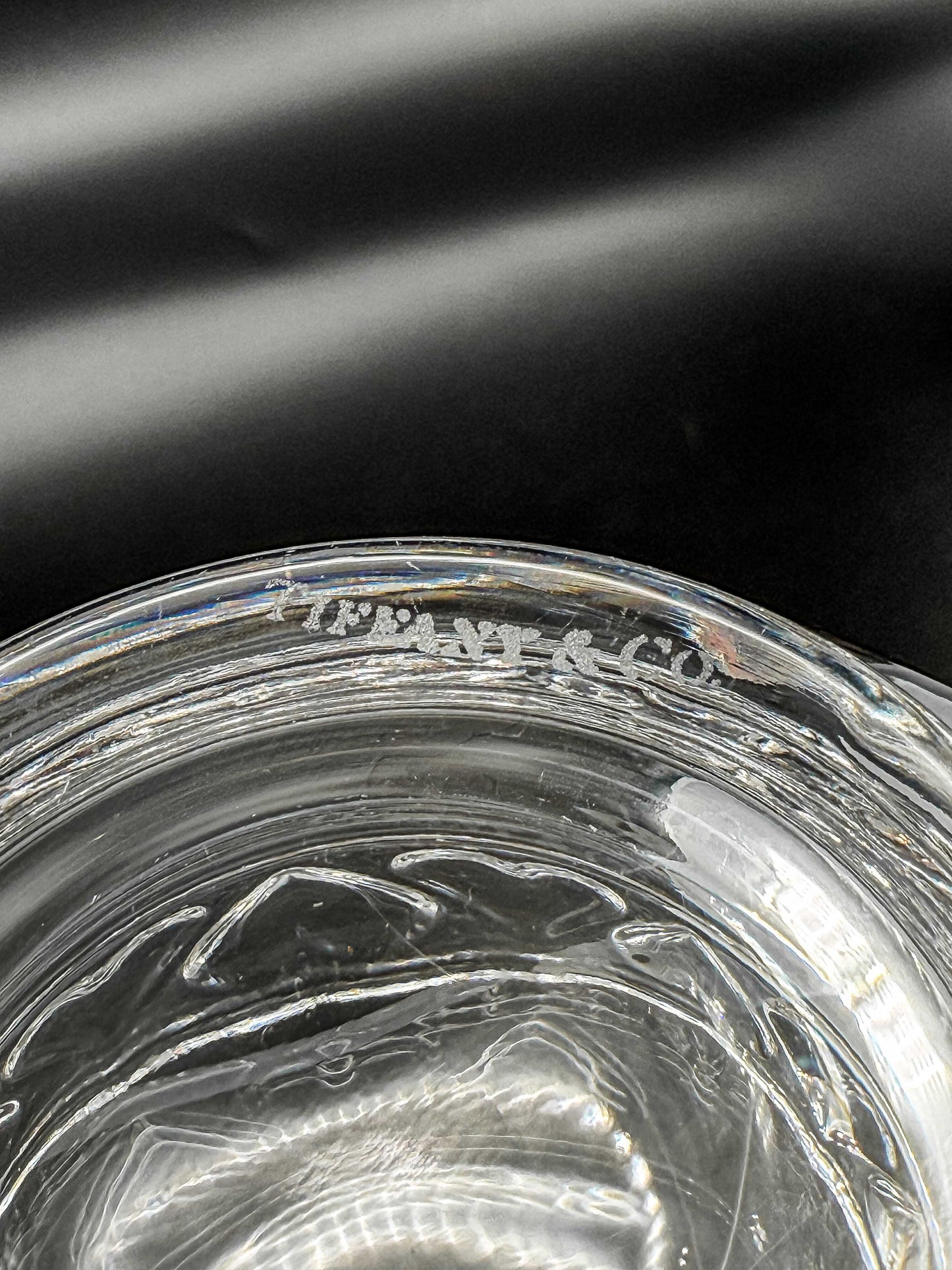 Tiffany & Co. Fine Crystal Hearts Art Glass Bowl