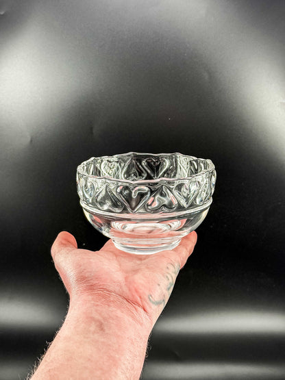 Tiffany & Co. Fine Crystal Hearts Art Glass Bowl