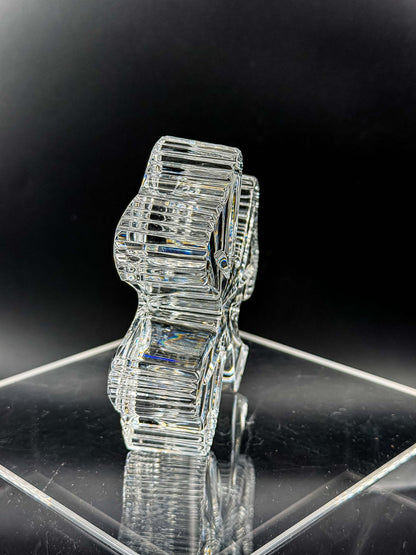 Waterford Crystal Shamrock Clover Large Paperweight — Signed, In Box