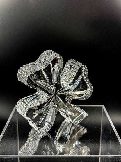 Waterford Crystal Shamrock Clover Large Paperweight — Signed, In Box
