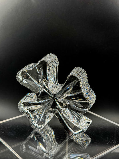 Waterford Crystal Shamrock Clover Large Paperweight — Signed, In Box