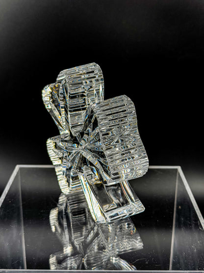 Waterford Crystal Shamrock Clover Large Paperweight — Signed, In Box