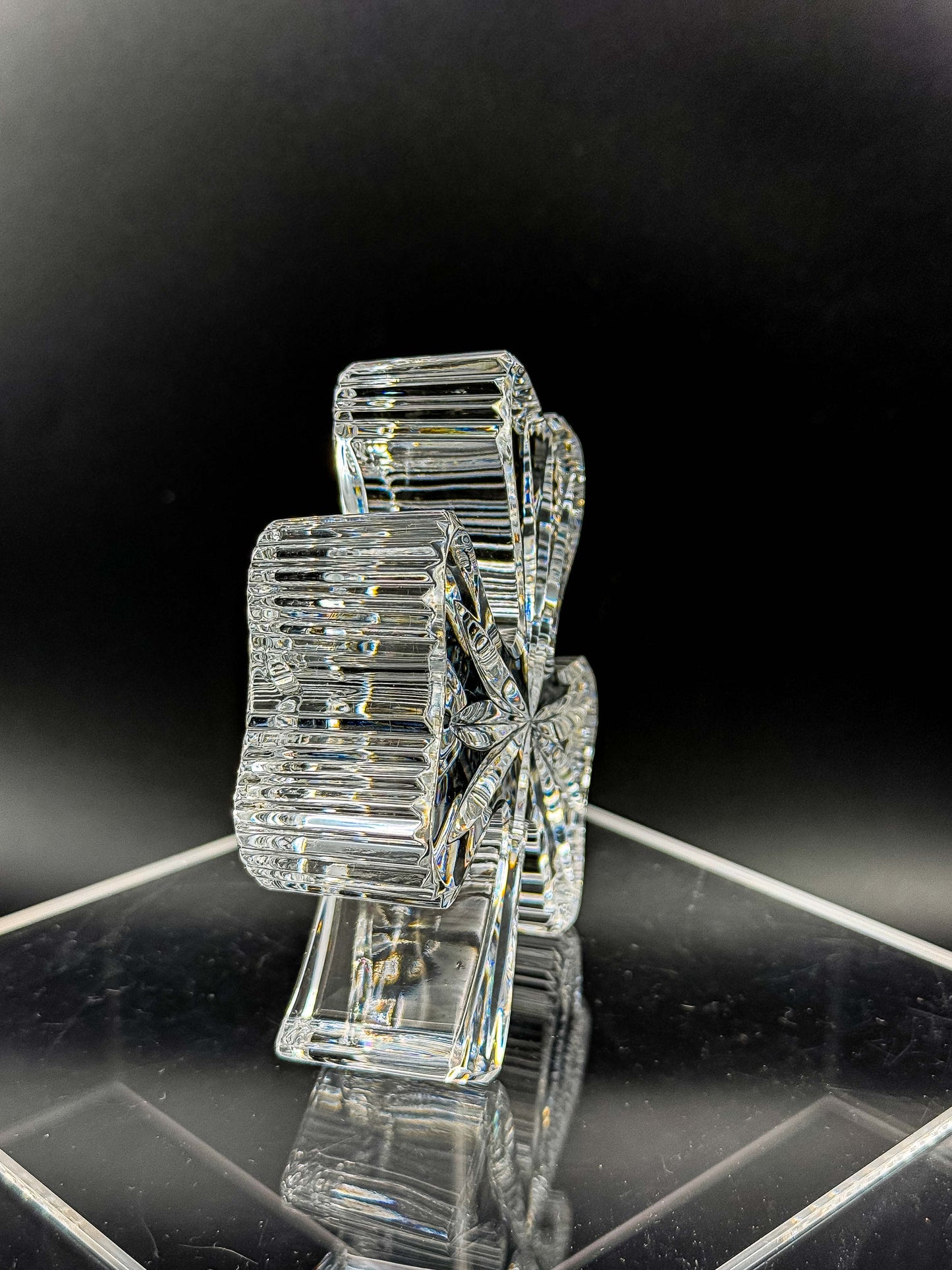 Waterford Crystal Shamrock Clover Large Paperweight — Signed, In Box