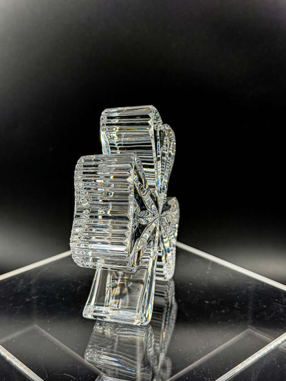 Waterford Crystal Shamrock Clover Large Paperweight — Signed, In Box