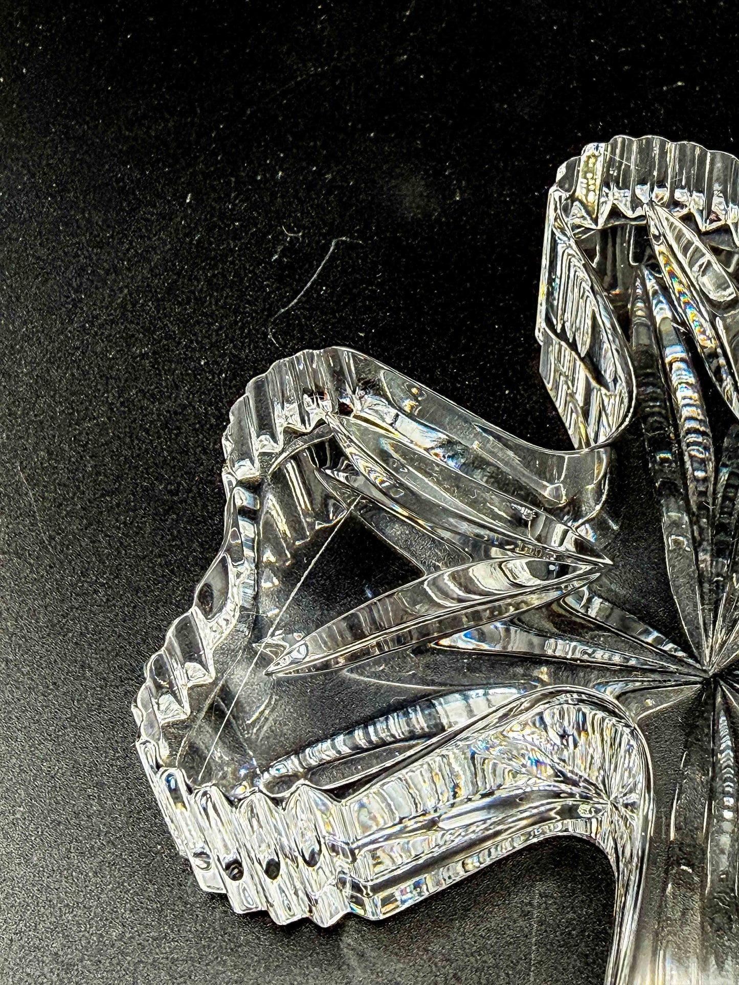 Waterford Crystal Shamrock Clover Large Paperweight — Signed, In Box