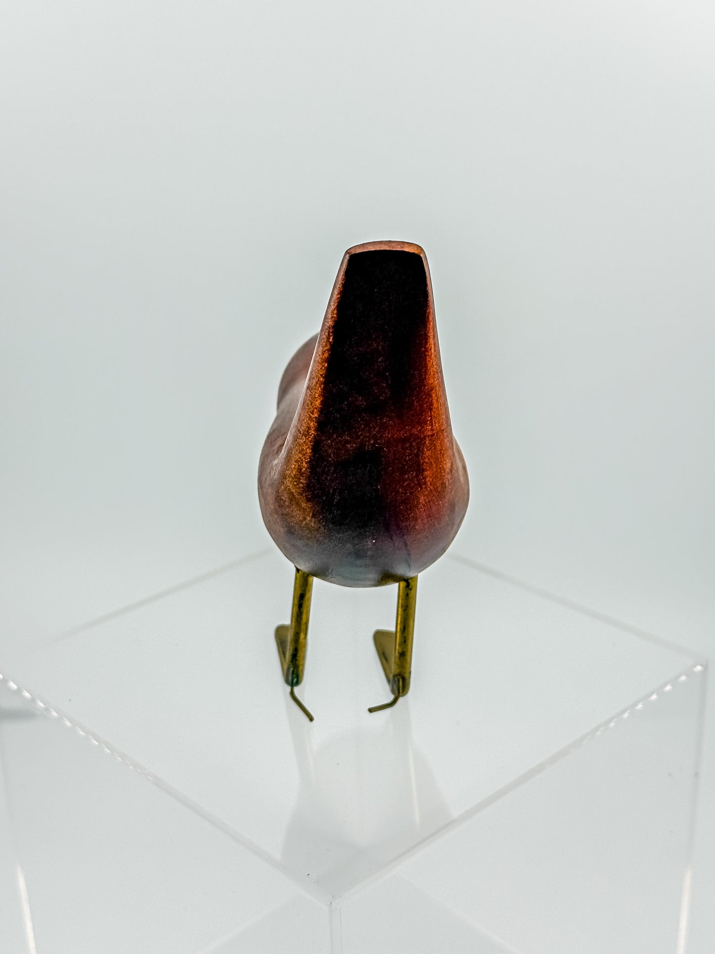 Vintage Hand-Carved Teak Bird Figurine | Mid-Century Modern | Jacob Hermann Style