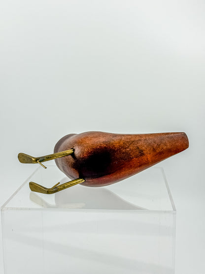 Vintage Hand-Carved Teak Bird Figurine | Mid-Century Modern | Jacob Hermann Style