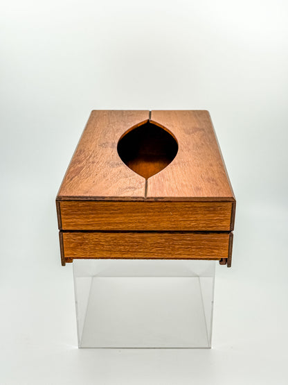 Vintage Mid-Century Modern Wood Tissue Box Cover | Walnut Finish | 1960s