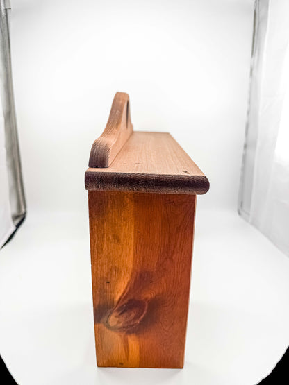 Vintage Solid Wood Heart Shadow Box | 1980s Country Americana Wall Organizer