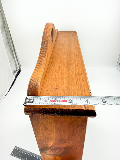 Vintage Solid Wood Heart Shadow Box | 1980s Country Americana Wall Organizer