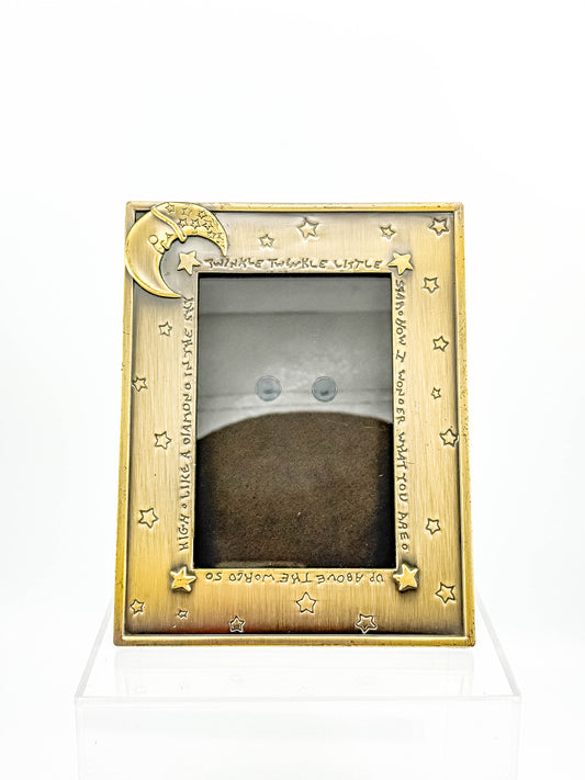 Brass Celestial Photo Frame — Twinkle Twinkle Little Star Moon & Stars