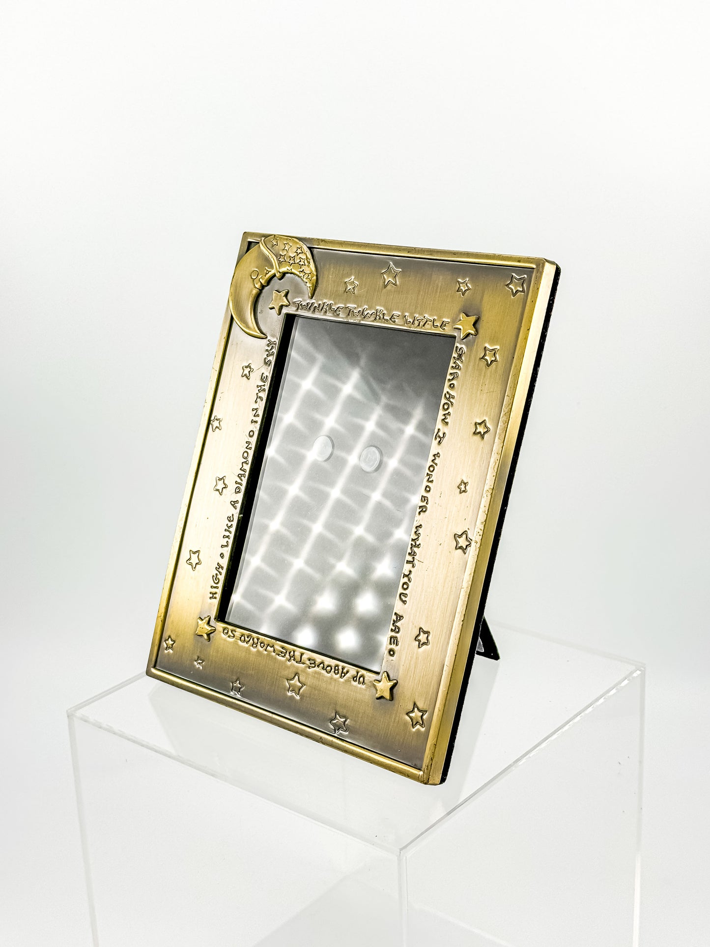 Brass Celestial Photo Frame — Twinkle Twinkle Little Star Moon & Stars