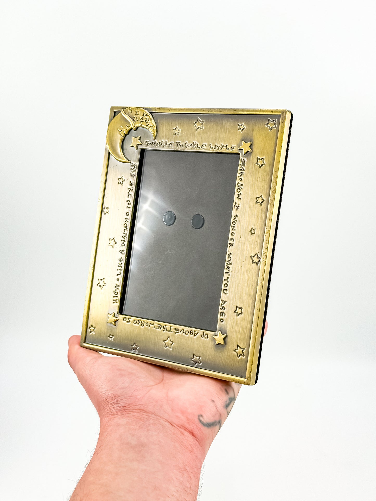 Brass Celestial Photo Frame — Twinkle Twinkle Little Star Moon & Stars