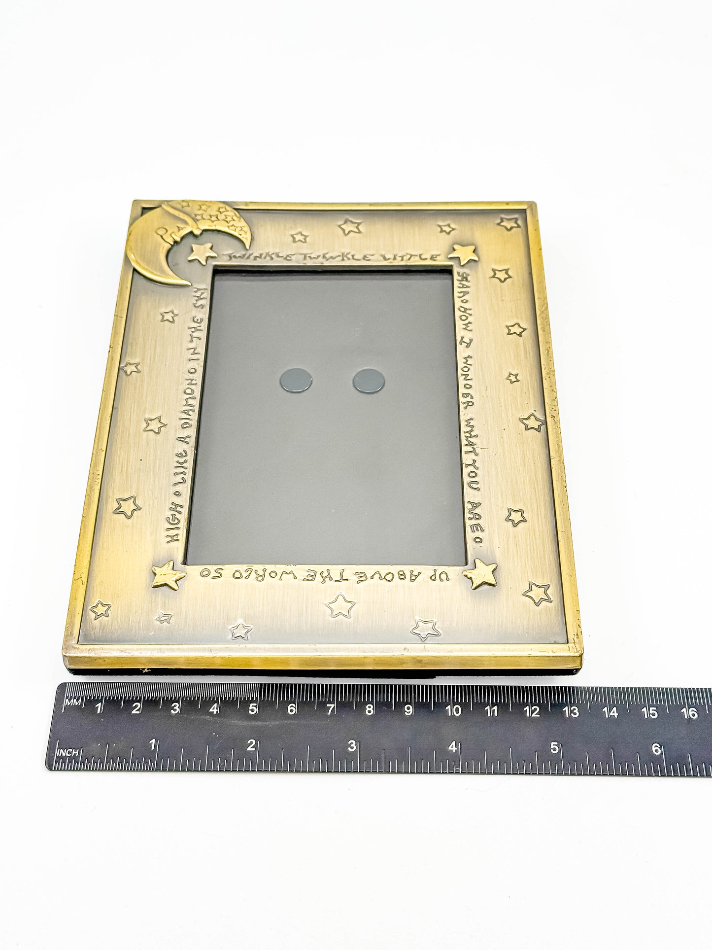 Brass Celestial Photo Frame — Twinkle Twinkle Little Star Moon & Stars