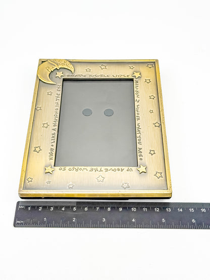 Brass Celestial Photo Frame — Twinkle Twinkle Little Star Moon & Stars