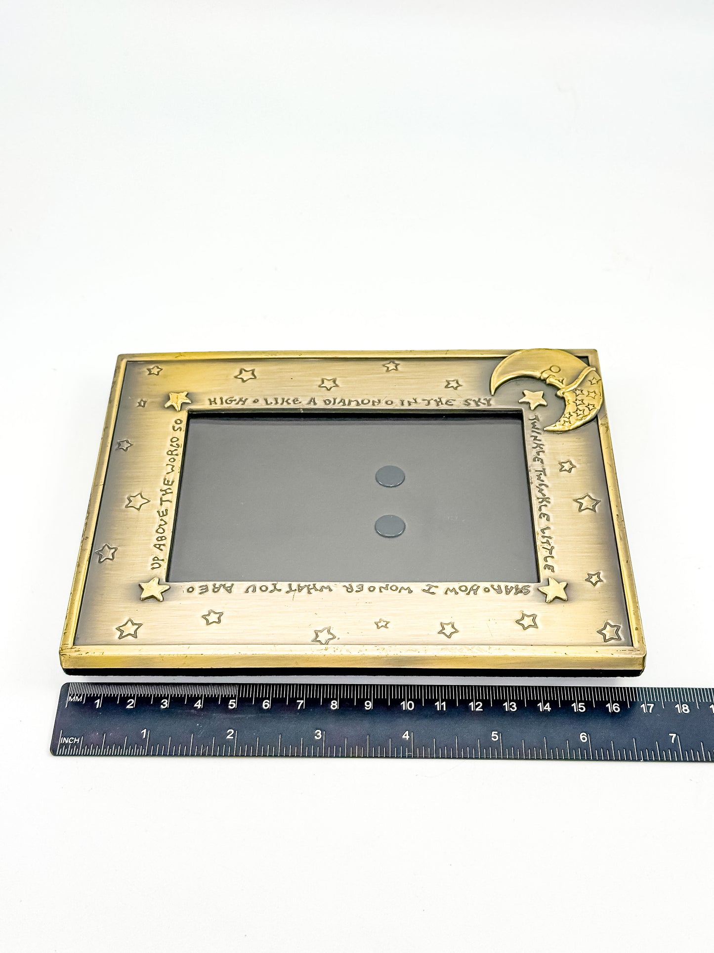 Brass Celestial Photo Frame — Twinkle Twinkle Little Star Moon & Stars