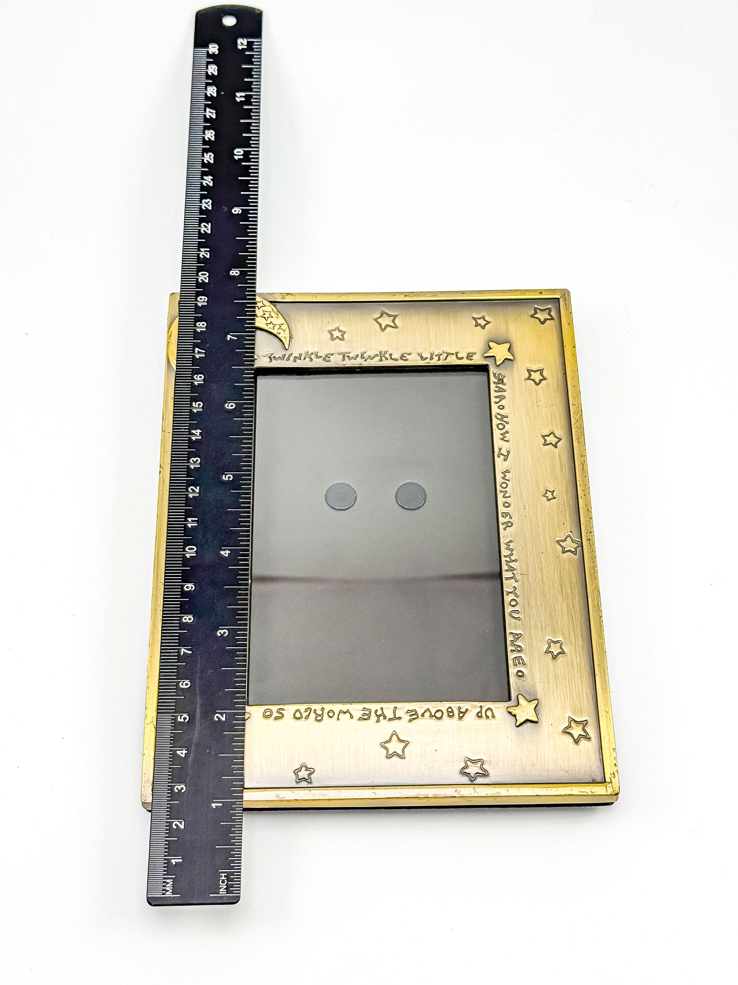 Brass Celestial Photo Frame — Twinkle Twinkle Little Star Moon & Stars