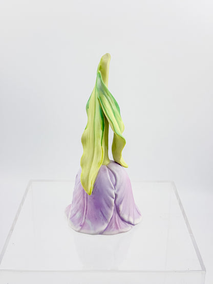 Vintage 1987 Enesco Lavender Tulip Flower Porcelain Bell — Bisque Matte Finish
