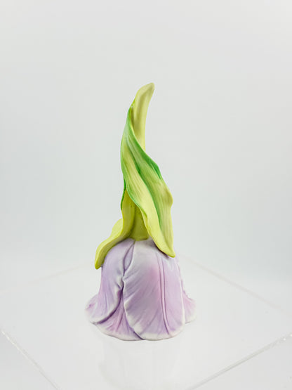 Vintage 1987 Enesco Lavender Tulip Flower Porcelain Bell — Bisque Matte Finish