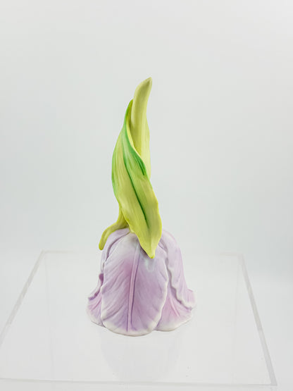 Vintage 1987 Enesco Lavender Tulip Flower Porcelain Bell — Bisque Matte Finish