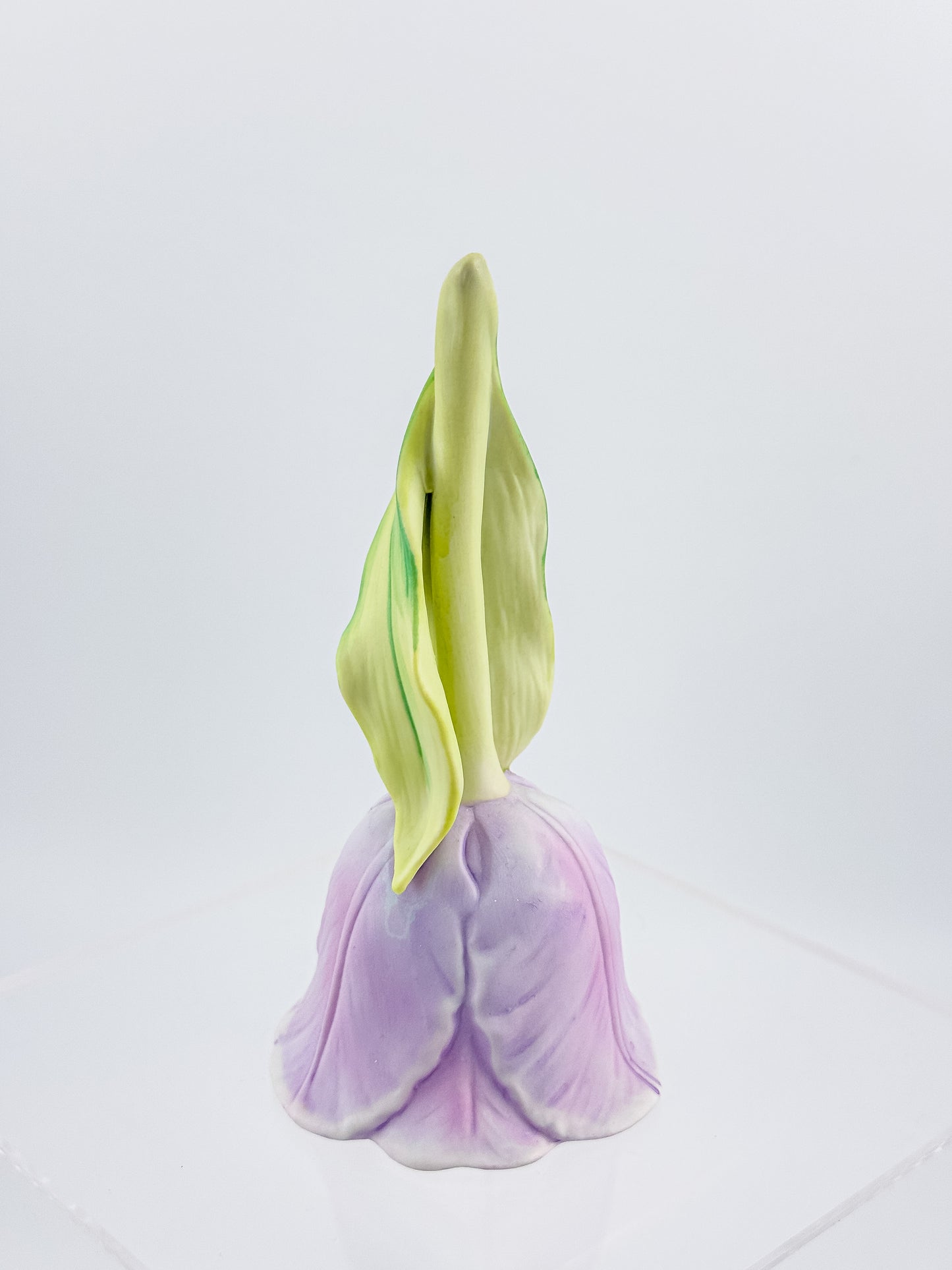 Vintage 1987 Enesco Lavender Tulip Flower Porcelain Bell — Bisque Matte Finish