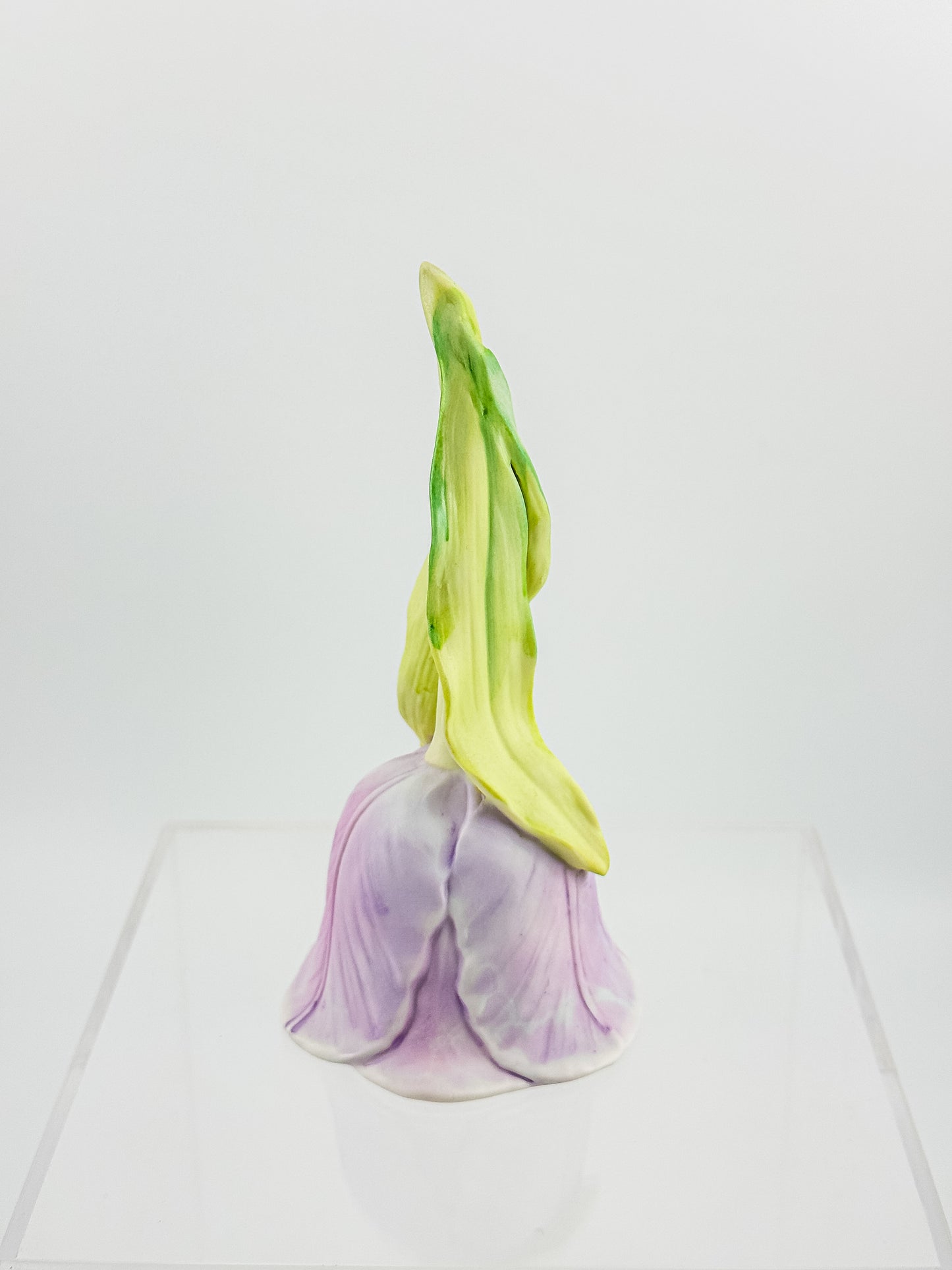 Vintage 1987 Enesco Lavender Tulip Flower Porcelain Bell — Bisque Matte Finish