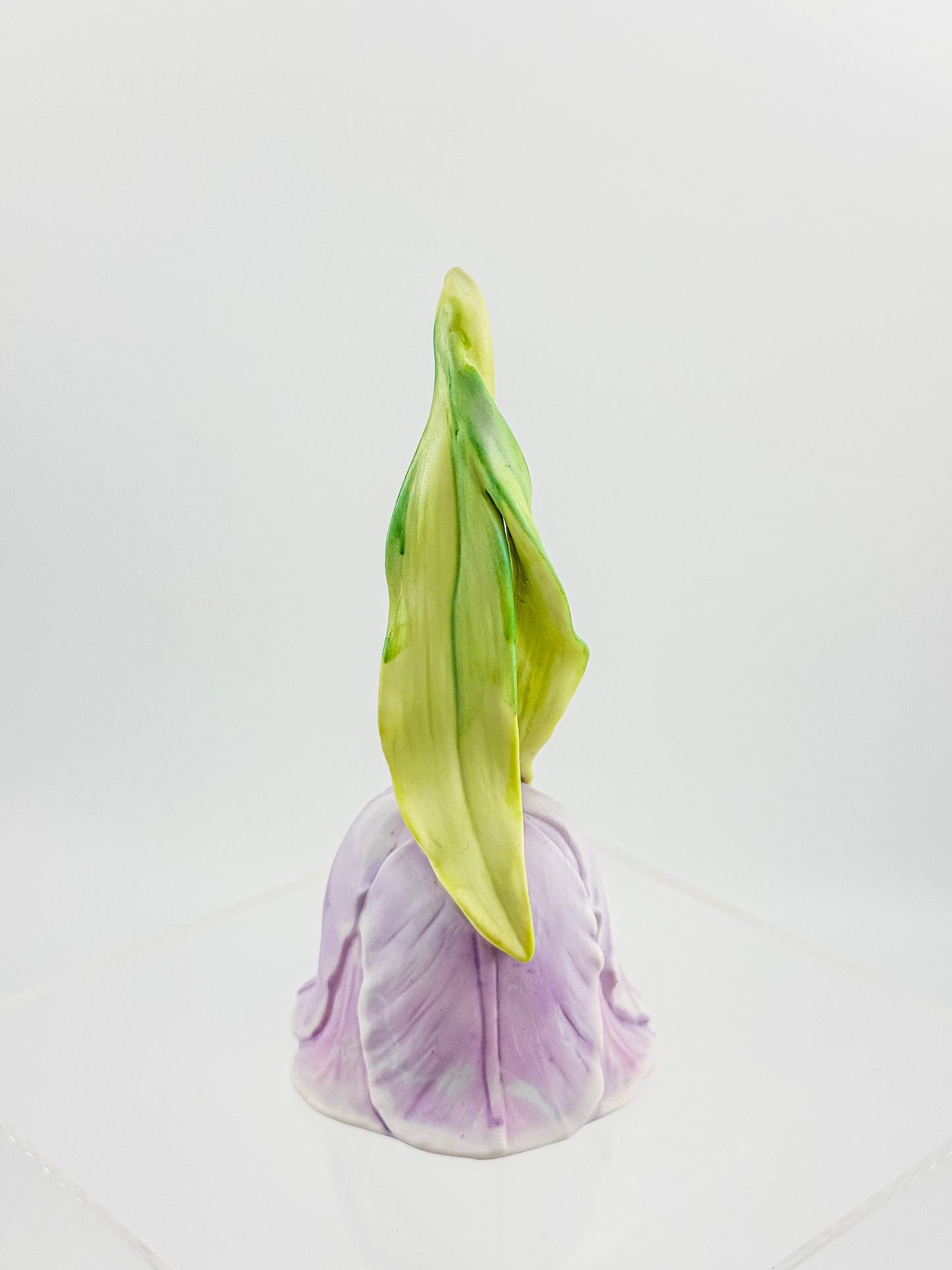Vintage 1987 Enesco Lavender Tulip Flower Porcelain Bell — Bisque Matte Finish
