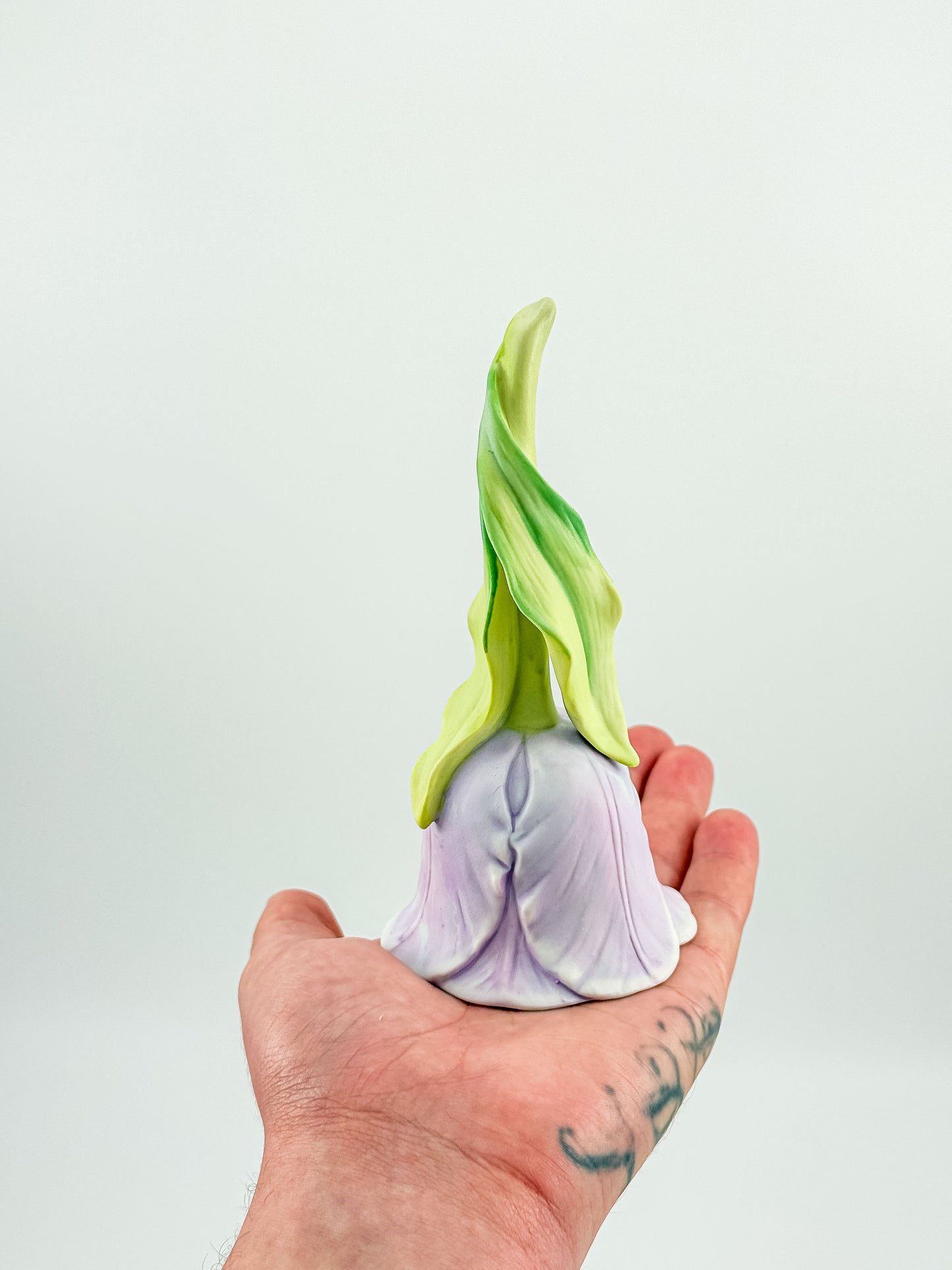 Vintage 1987 Enesco Lavender Tulip Flower Porcelain Bell — Bisque Matte Finish