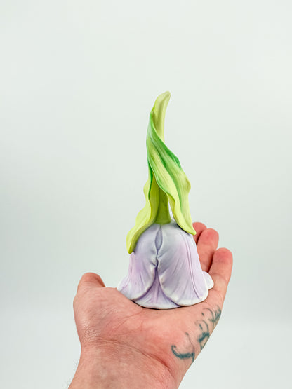 Vintage 1987 Enesco Lavender Tulip Flower Porcelain Bell — Bisque Matte Finish