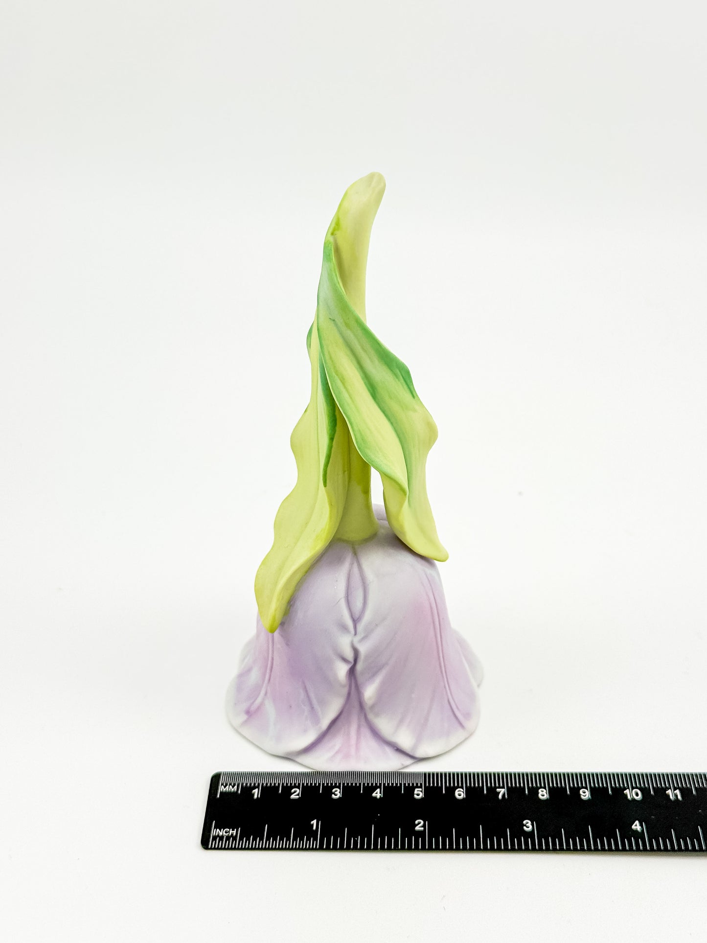 Vintage 1987 Enesco Lavender Tulip Flower Porcelain Bell — Bisque Matte Finish