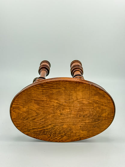 Vintage Turned Wood Multi-Arm Candelabra — 5-Taper Holder