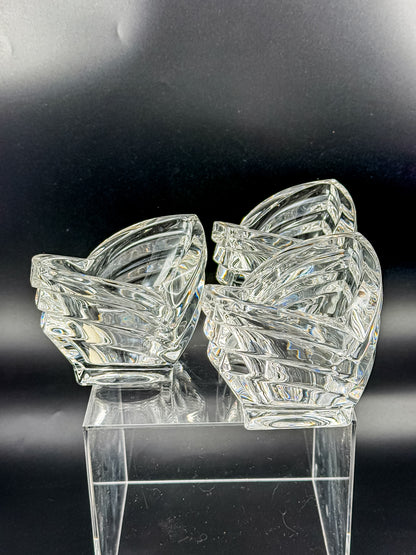 Mikasa Crystal Votive Candle Holders | Set of 3 | Art Deco Chevron Cut | Heavy Crystal