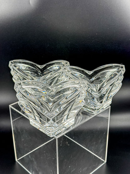 Mikasa Crystal Votive Candle Holders | Set of 3 | Art Deco Chevron Cut | Heavy Crystal