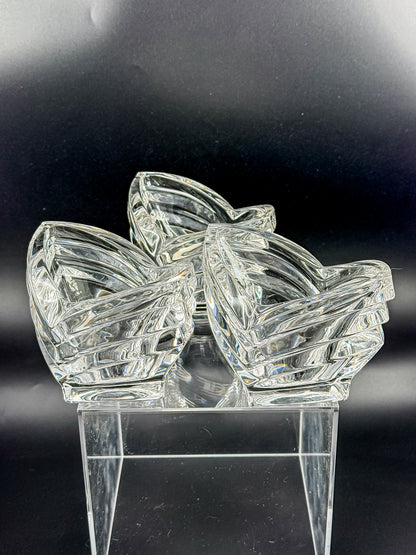 Mikasa Crystal Votive Candle Holders | Set of 3 | Art Deco Chevron Cut | Heavy Crystal