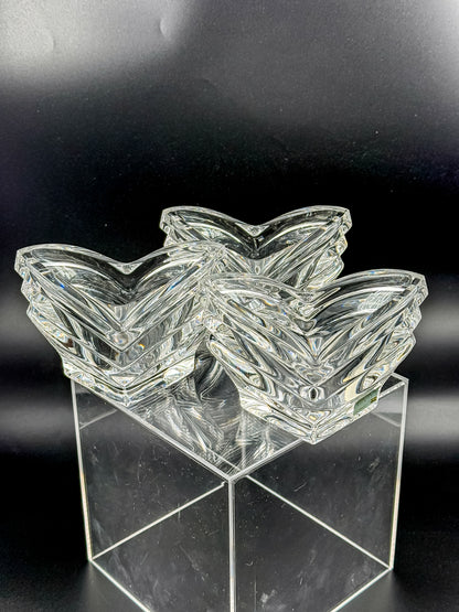 Mikasa Crystal Votive Candle Holders | Set of 3 | Art Deco Chevron Cut | Heavy Crystal