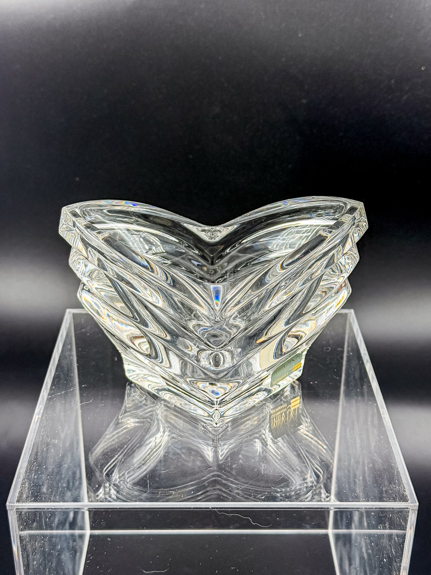 Mikasa Crystal Votive Candle Holders | Set of 3 | Art Deco Chevron Cut | Heavy Crystal