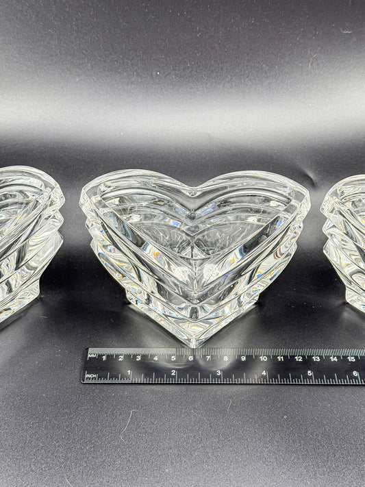 Mikasa Crystal Votive Candle Holders | Set of 3 | Art Deco Chevron Cut | Heavy Crystal