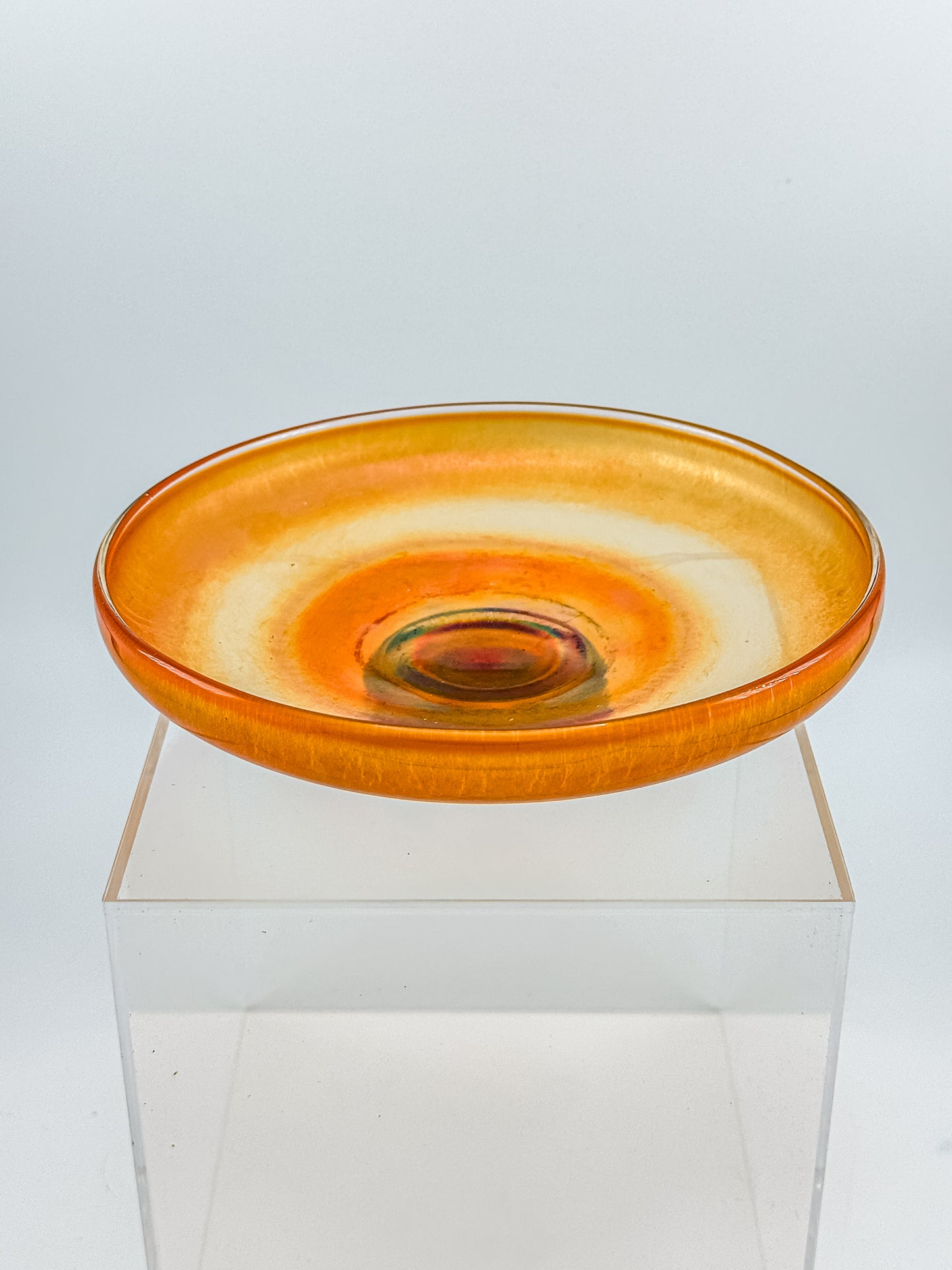 Vintage Carnival Glass Footed Bowl | Marigold Iridescent | Early 20th Century Art Glass