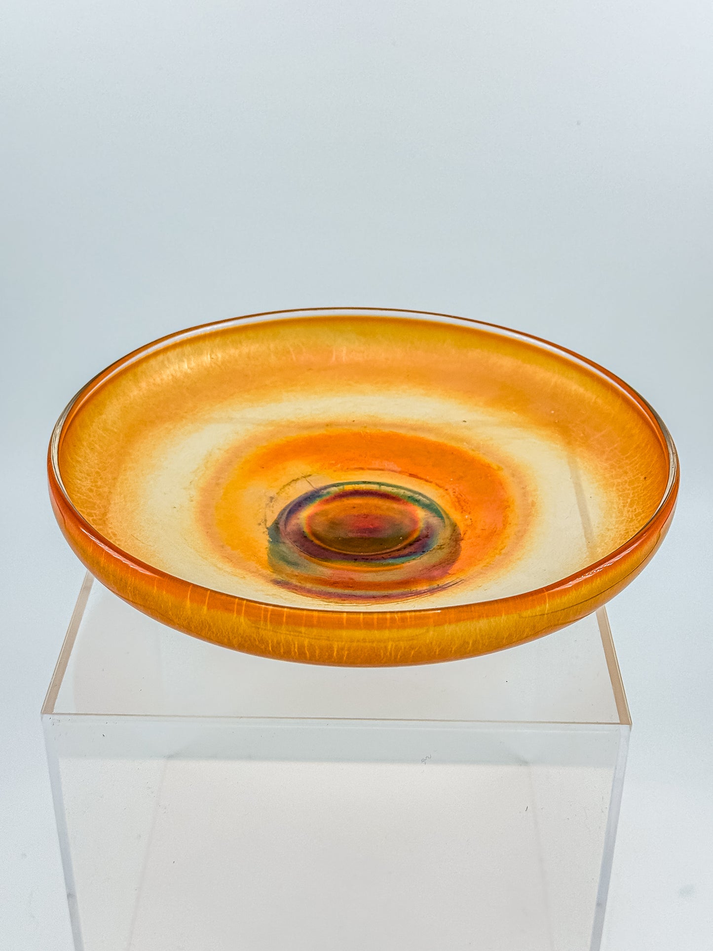 Vintage Carnival Glass Footed Bowl | Marigold Iridescent | Early 20th Century Art Glass