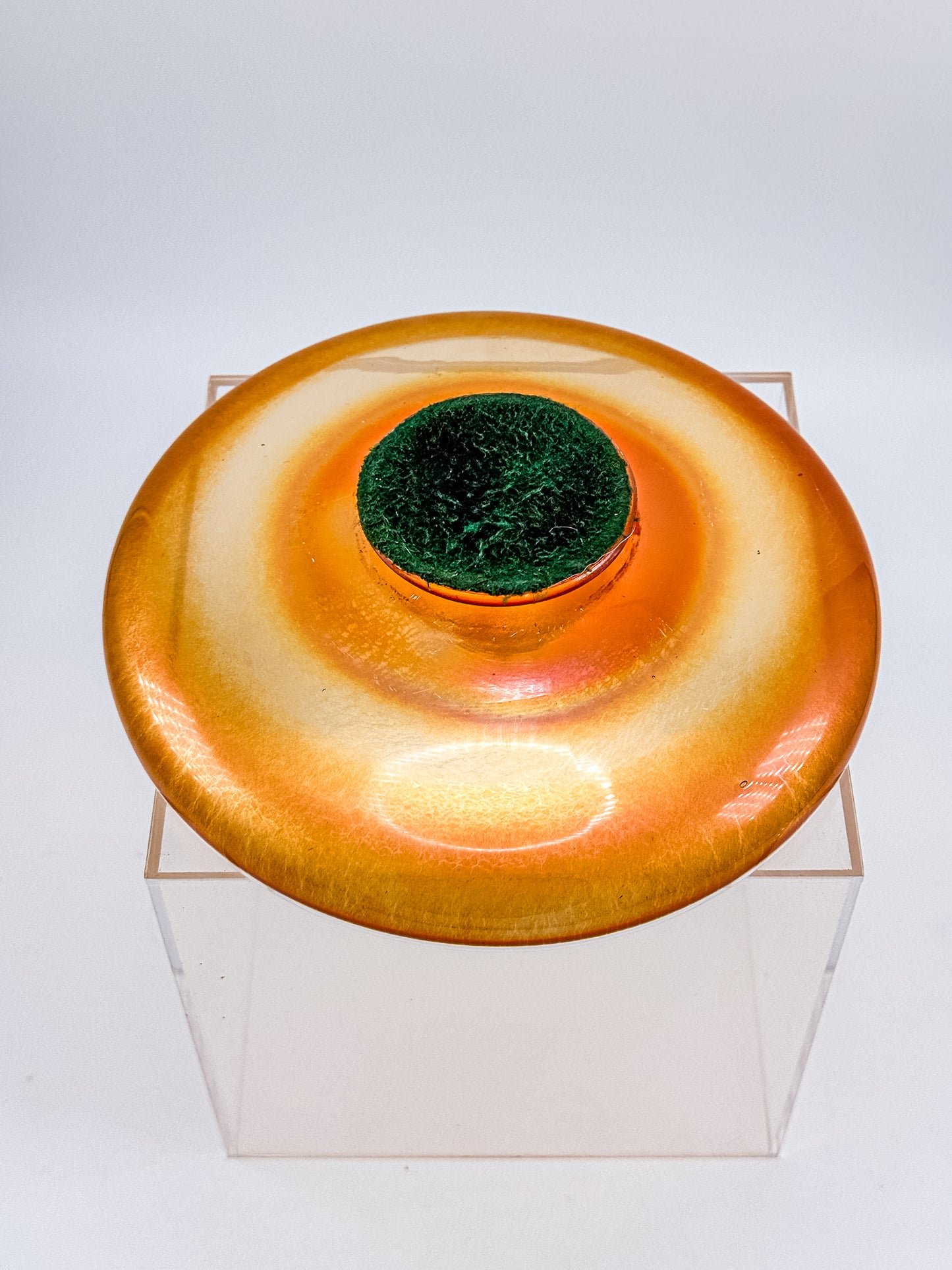 Vintage Carnival Glass Footed Bowl | Marigold Iridescent | Early 20th Century Art Glass