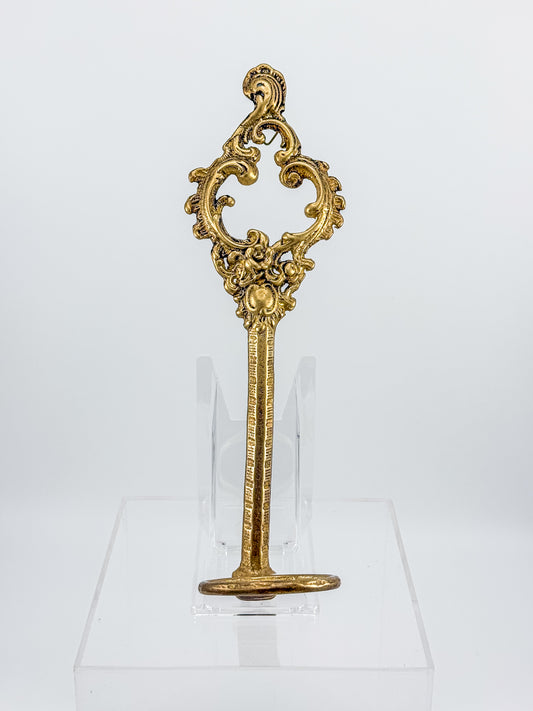 Vintage Brass Rococo Wall Sconce with Ornate Scrollwork, French Style Wall Decor