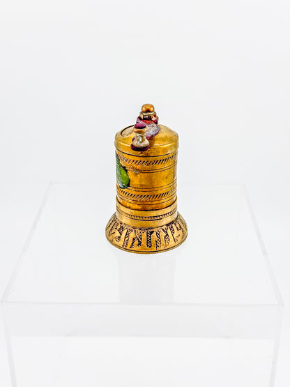 Vintage Turkish Brass Pepper Mill, Ottoman Style Hand Crank Grinder