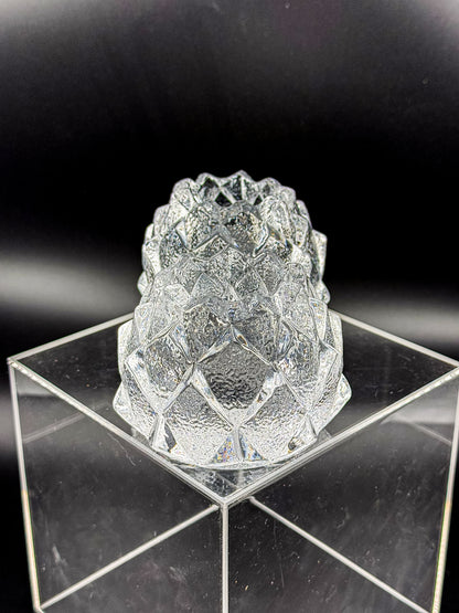 Orrefors Nimbus Artichoke Crystal Votive Holders, Pair of Two, Signed