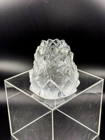 Orrefors Nimbus Artichoke Crystal Votive Holders, Pair of Two, Signed