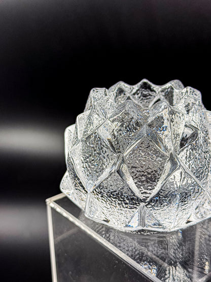 Orrefors Nimbus Artichoke Crystal Votive Holders, Pair of Two, Signed