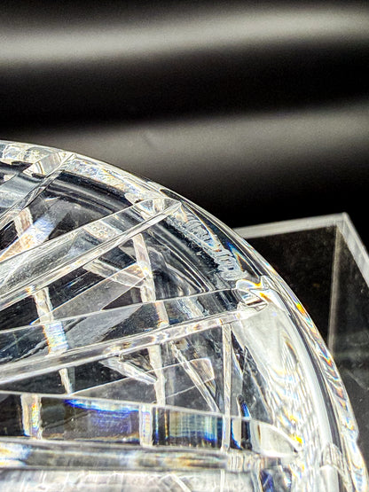 Vintage Waterford Crystal Cut Bowl with Starburst Base and Panel Cuts, Signed
