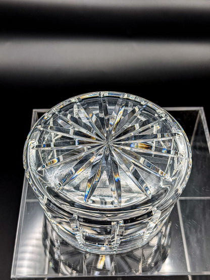 Vintage Waterford Crystal Cut Bowl with Starburst Base and Panel Cuts, Signed