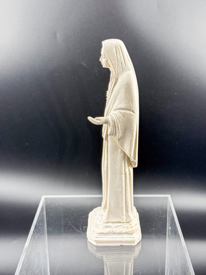 Vintage Our Lady of Medjugorje Ivory Resin Statue, Virgin Mary Figurine